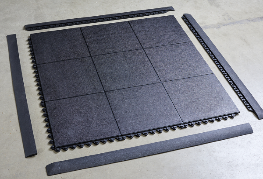 Inloggegevens Renaissance bijlage Vloertegel - zwart rubber - MO-51000 - VAR | kliksysteem - 915 x 915 x 16  mm - anti-vermoeidheid - Superspark - Laren (NH)