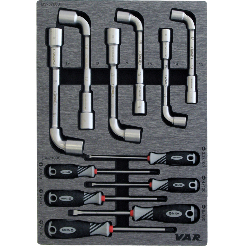 Bestel VAR Foam inlay met gereedschappen - MO-52520 | 280 x 399 x 36 mm